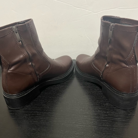 Franco Sarto Women’s Size 8 Zip Up Combat Boot Brown Leather Ankle Moto Boot - Picture 5 of 9